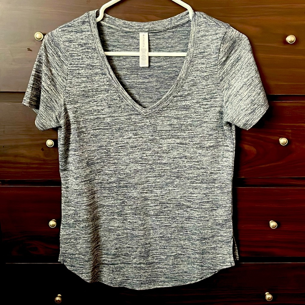 ATHLETA Breezy Heather Scoop V Tee